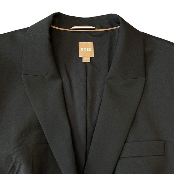 Hugo Boss Jabinalah Stretch Wool Notch Lapel Collar Jacket Black Size 14 #1314 - Picture 5 of 13
